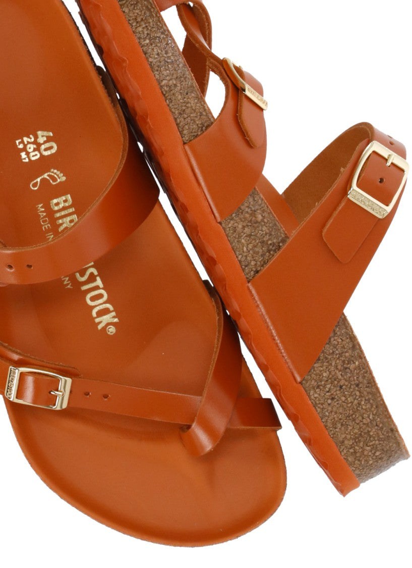 Birkenstock Orange Mayari Buckle Leather Sandals