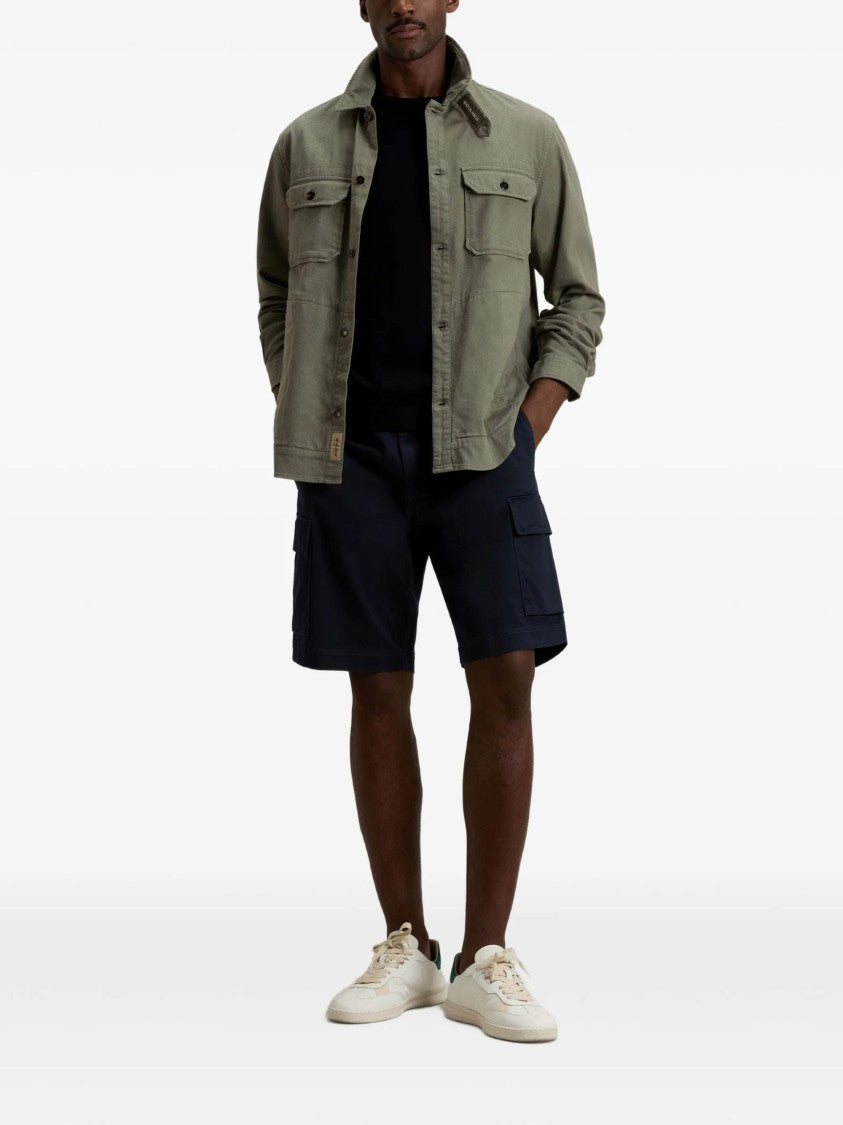 Woolrich Boxy Olive Green Flap Overshirt