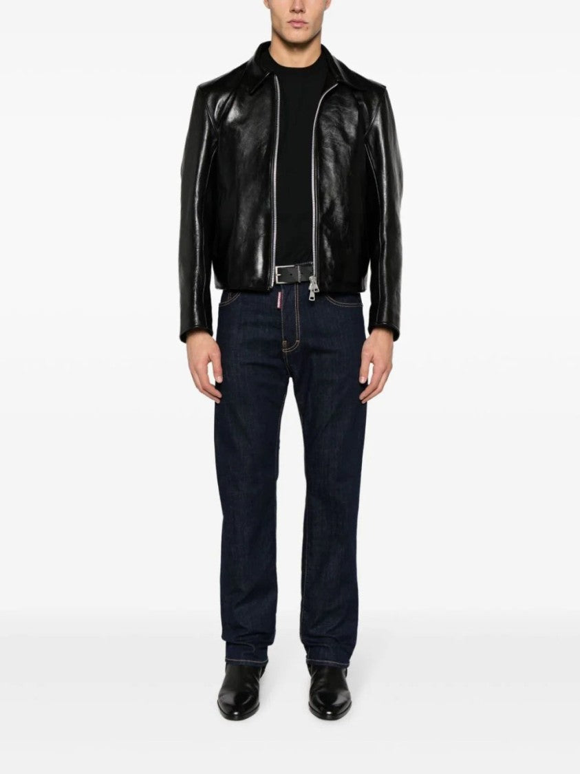Dsquared2 Logo-Patch Slim-Leg Denim Jeans