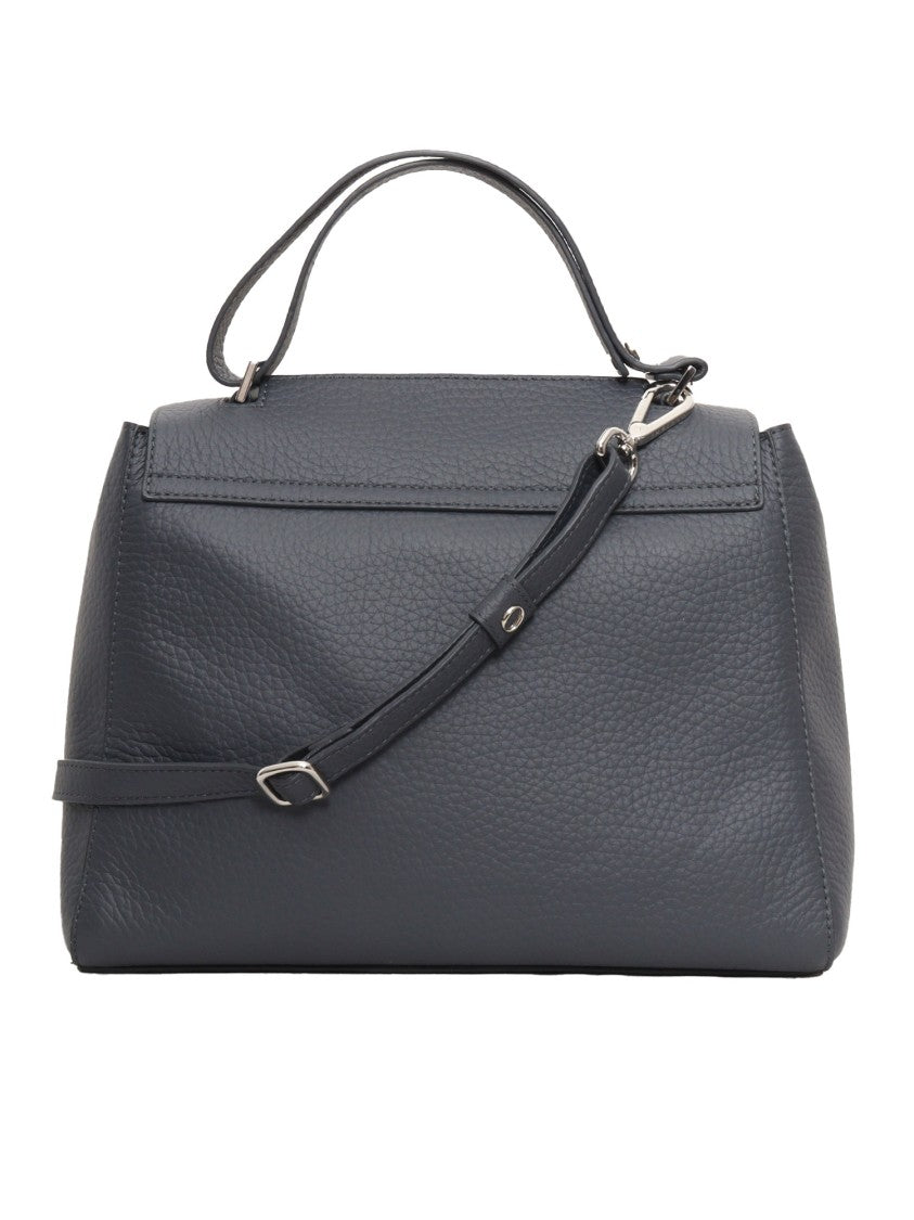 Claudio Orciani Textured Calf Leather Handbag With Adjustable Strap