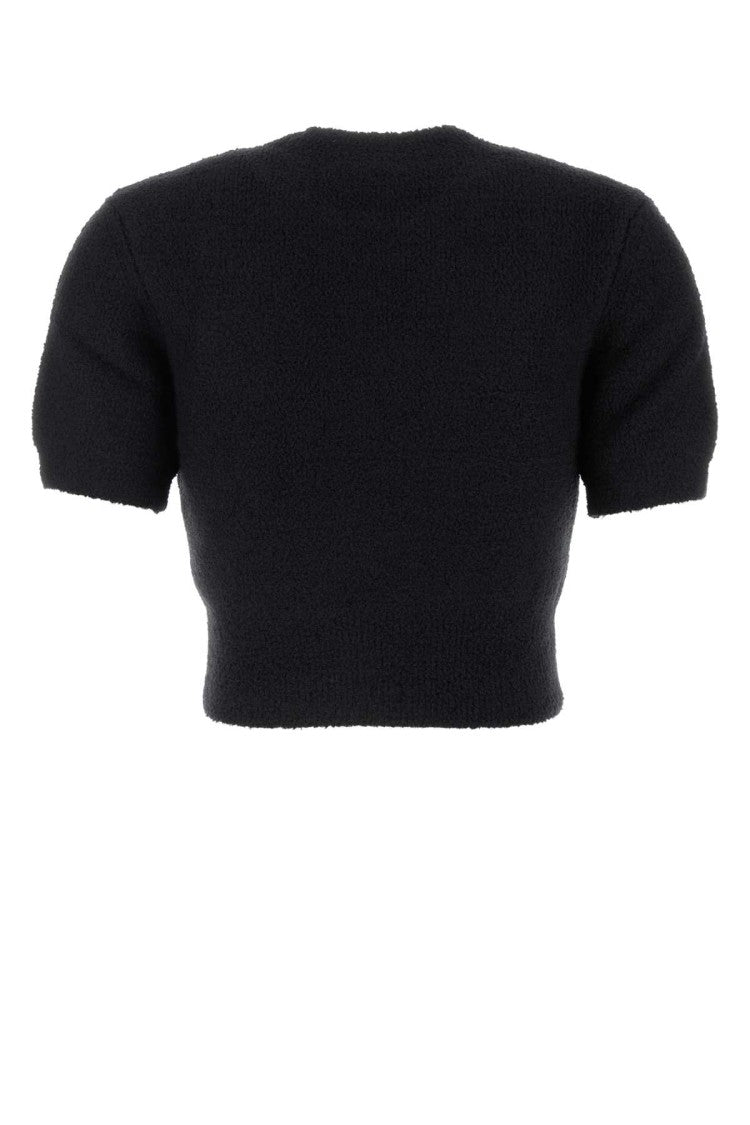 T By Alexander Wang Black Stretch Nylon Sweater
