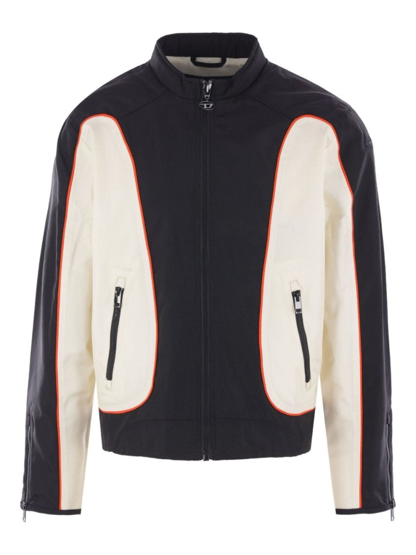 Diesel Nylon Color Block Piping Accents Jacket