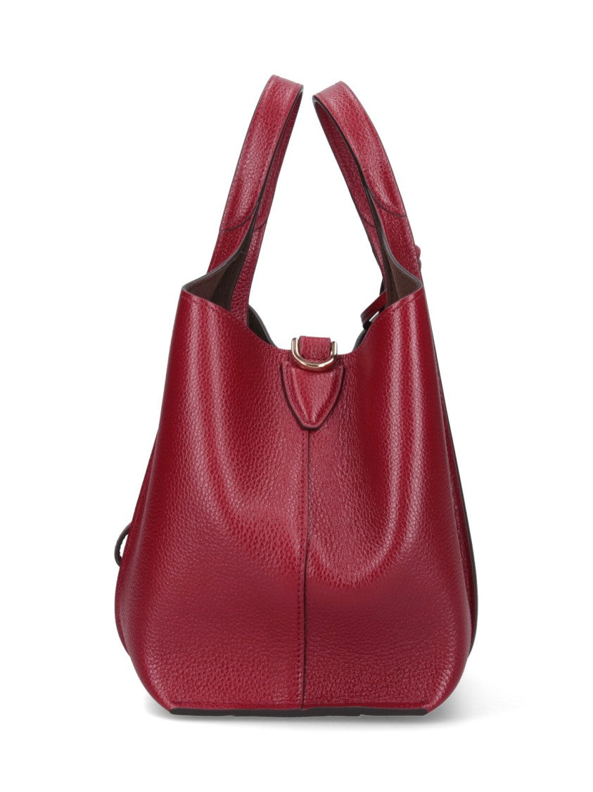 Tod's Small Bordeaux Textured Calfskin Shoulder Bag