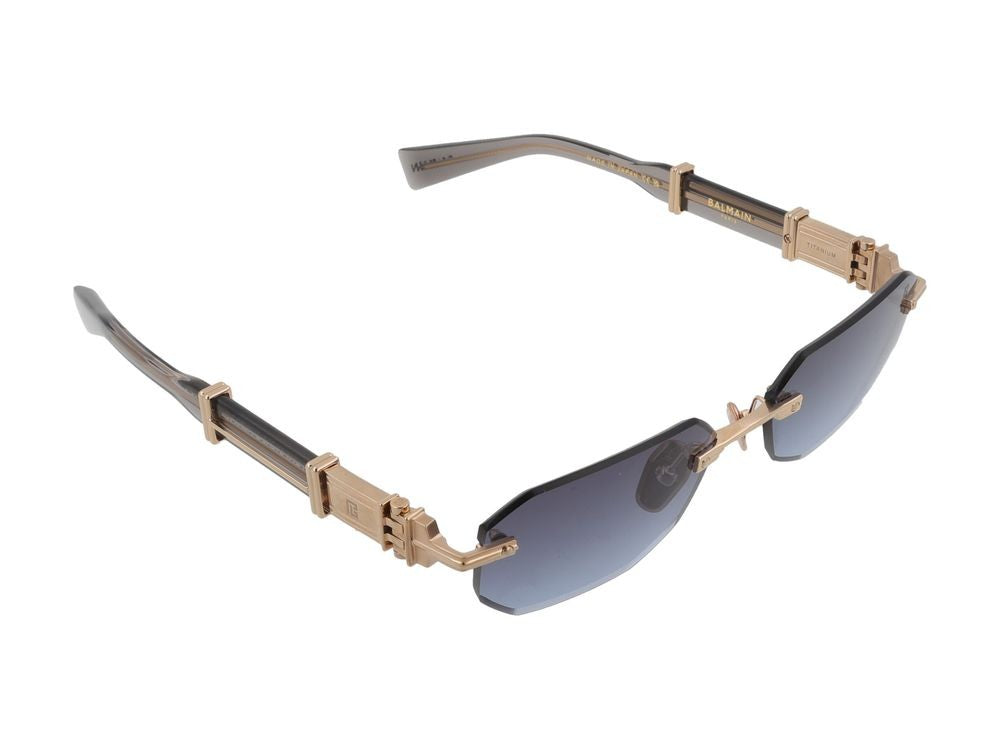 Balmain Gold Arcade Acetate Geometric Sunglasses