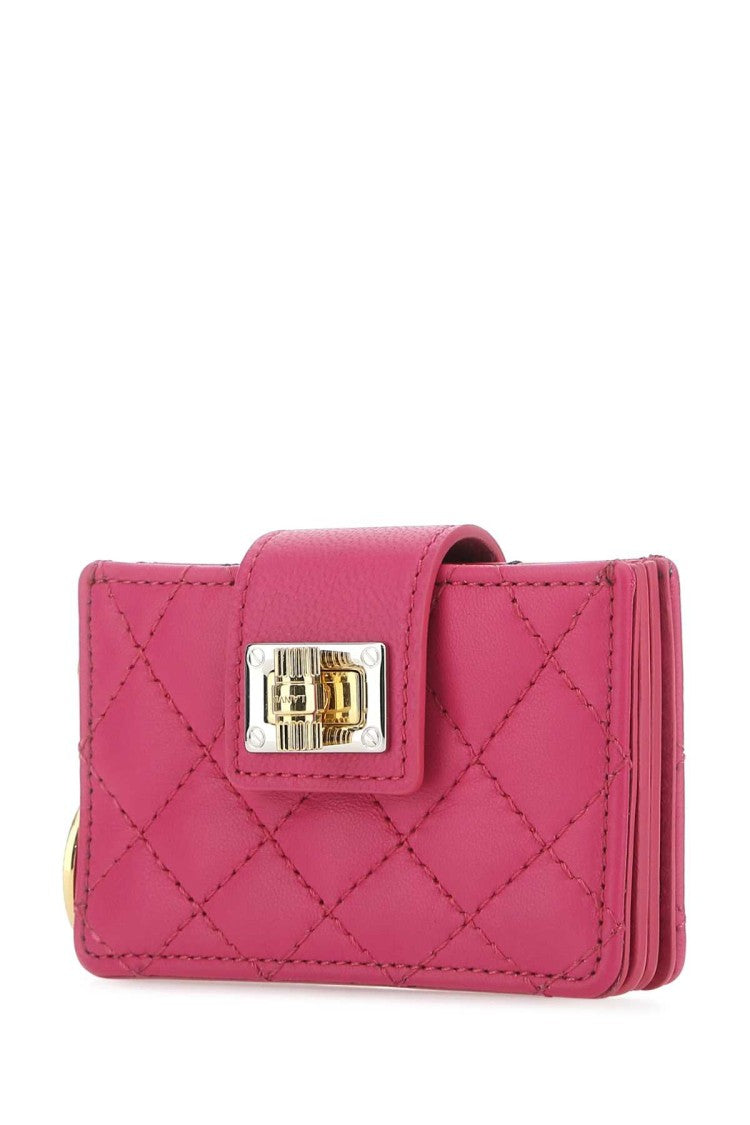 Lanvin Fuchsia Leather Card Holder
