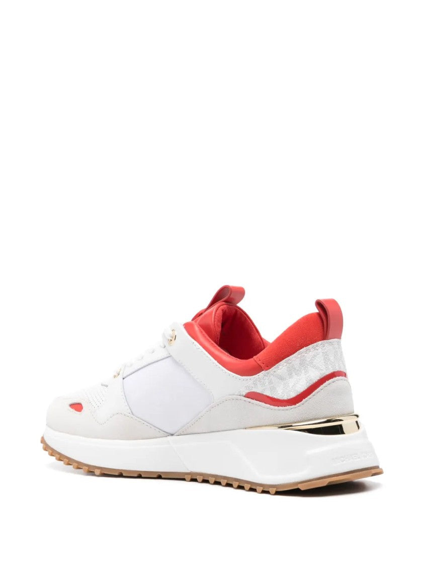 Michael Kors White And Red Leather Trainers