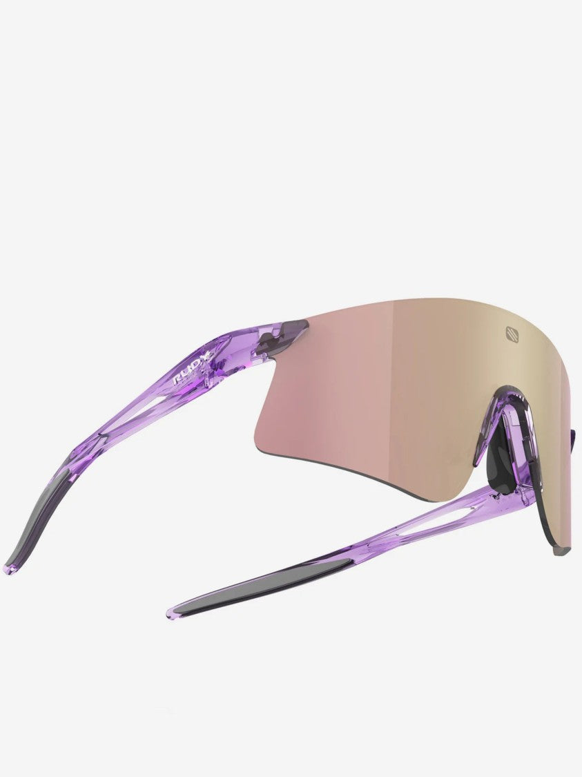 Rudy Project Translucent Purple Wraparound Sunglasses With Pink Reflective Tint