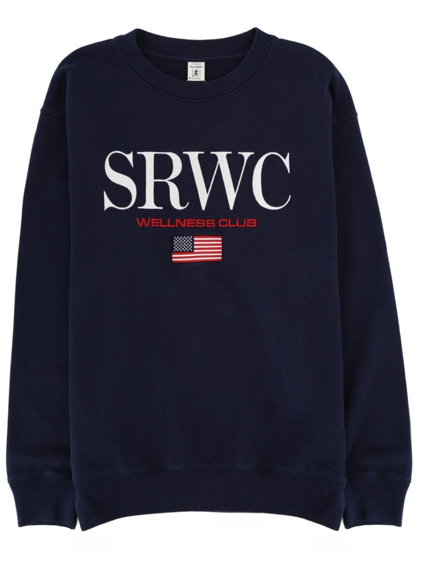 Sporty And Rich Dark Navy Wellness Club Cotton Sweatshirt