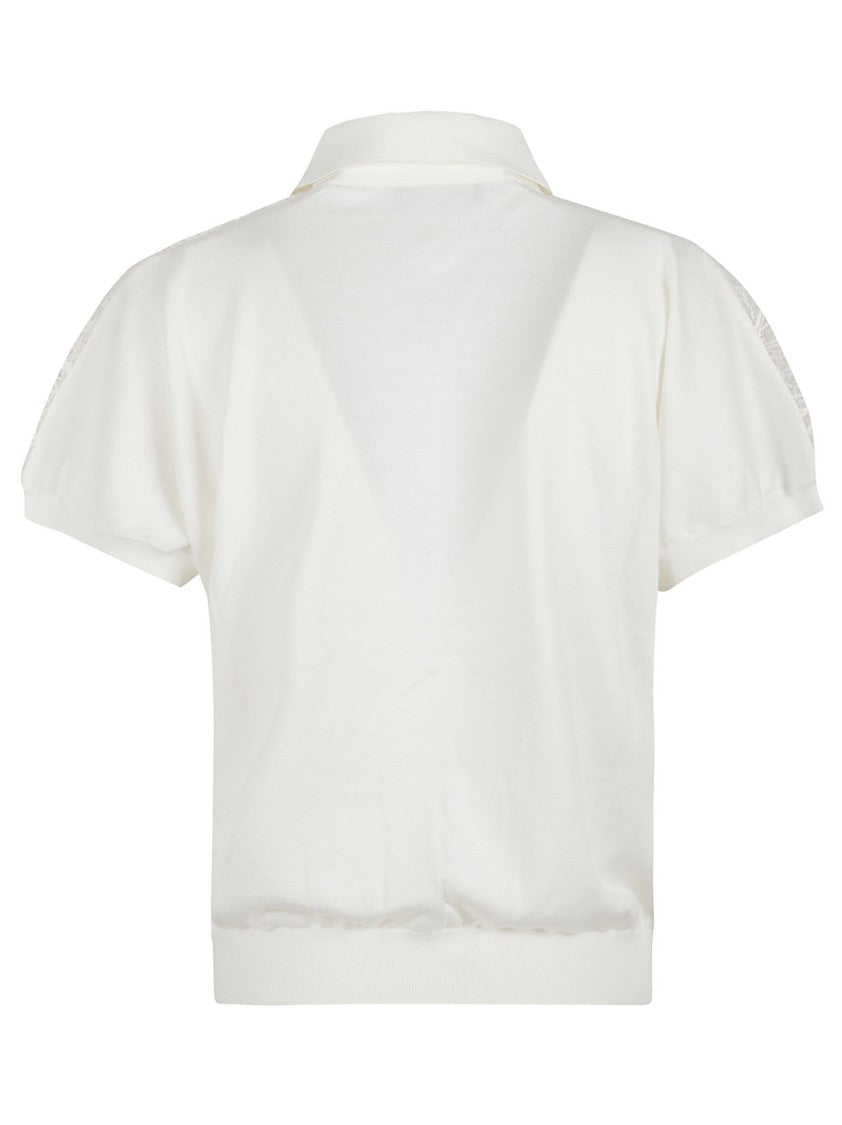 Fabiana Filippi Lace Overlay Shirt With Floral Patterns