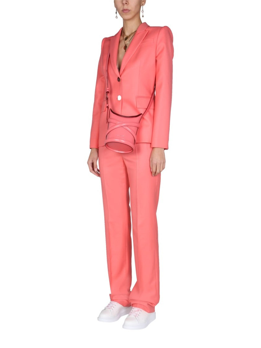 Alexander Mcqueen Tailored Pink Straight Leg Trousers
