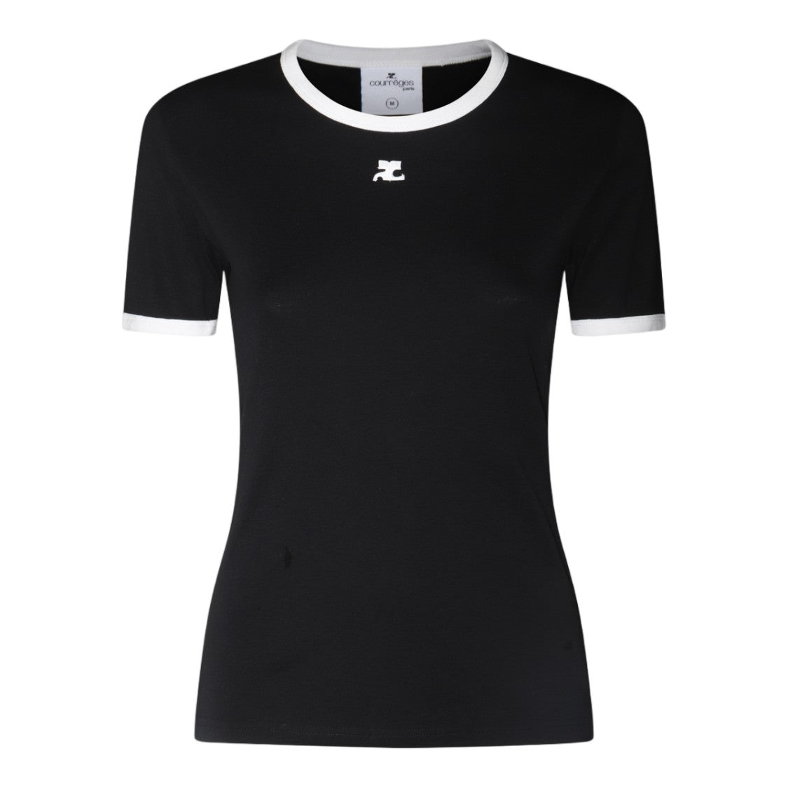 Courrèges Contrast Trim Short-Sleeve Cotton T-Shirt