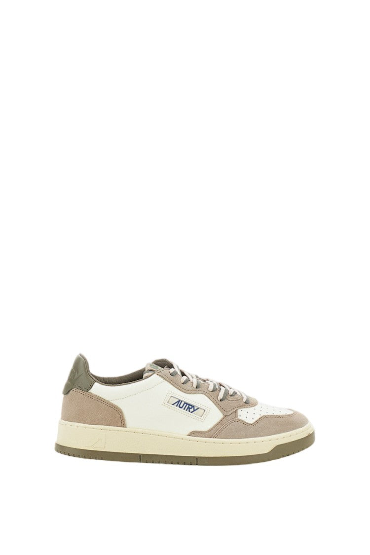Autry White Grey Medalist Low Leather Suede Sneakers