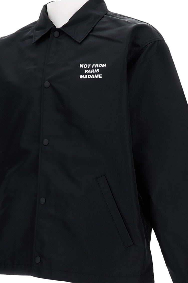 Drôle De Monsieur Men's Black Waterproof Twill Over Fit Jacket