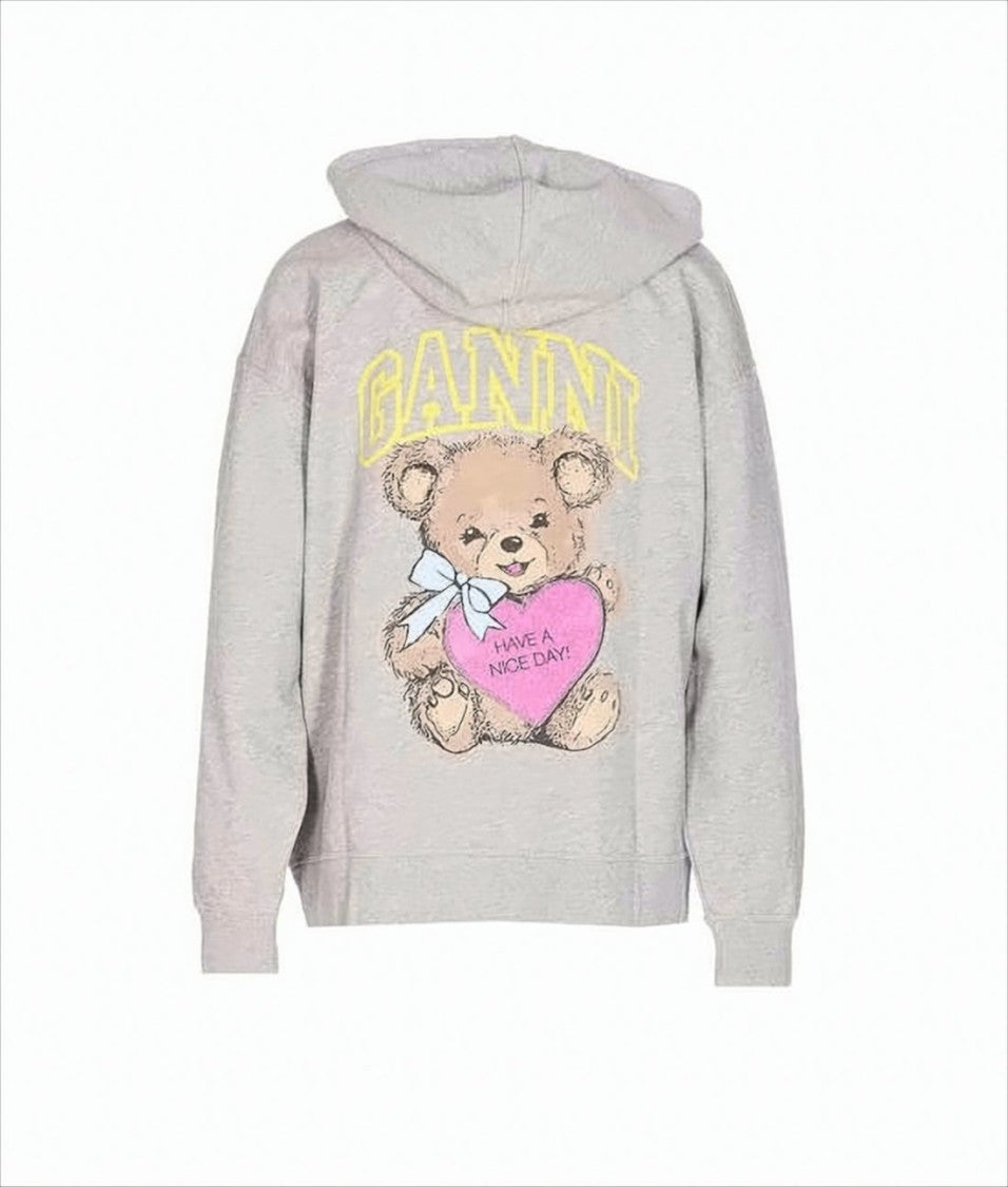 Ganni Playful Graphic Hoodie With Embroidered Branding