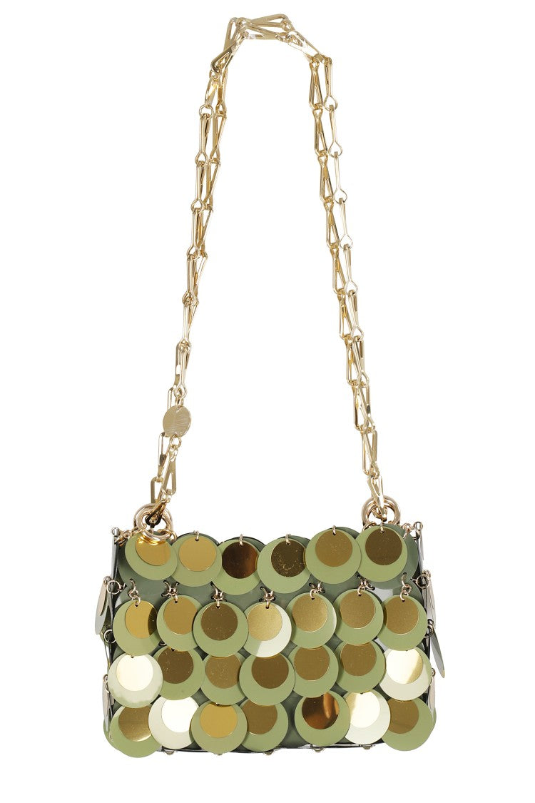 Rabanne Green/Gold Nano Sparkle Bag