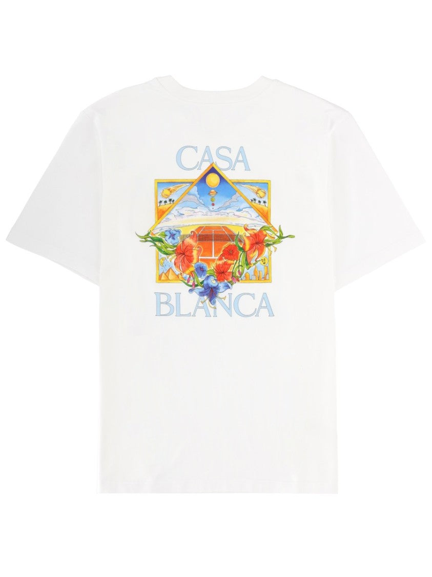 Casablanca White Pastel Floral Printed T-Shirt