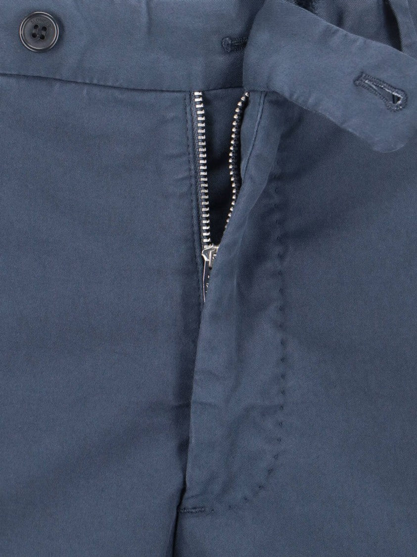 Incotex Blue Mid-Rise Straight-Leg Tailored Trousers