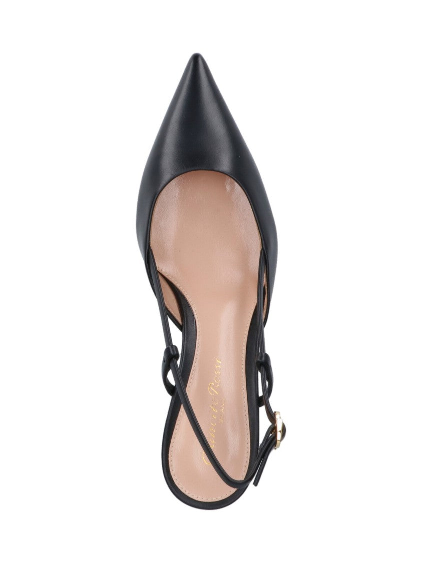 Gianvito Rossi "Ascent 55" Slingback Pumps – Black
