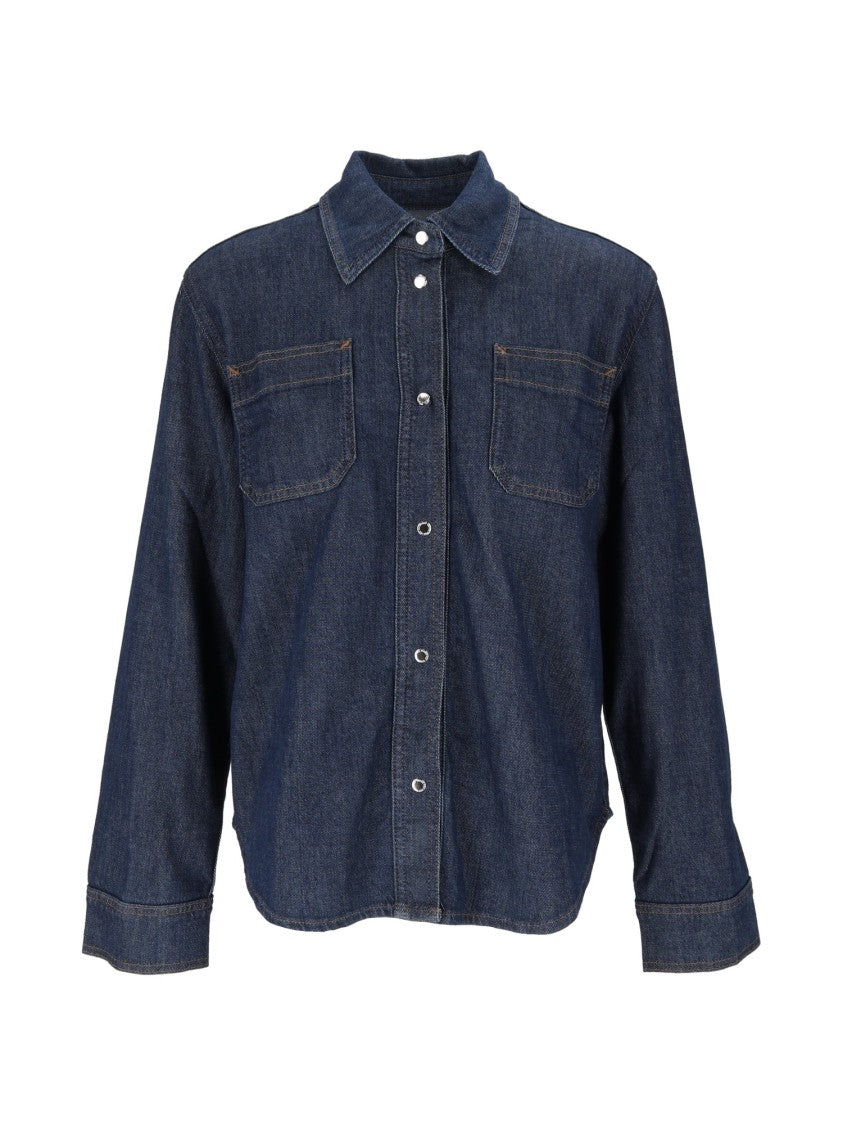 7 For All Mankind Halona Utility Structured Collar Cotton Workwear Shirt