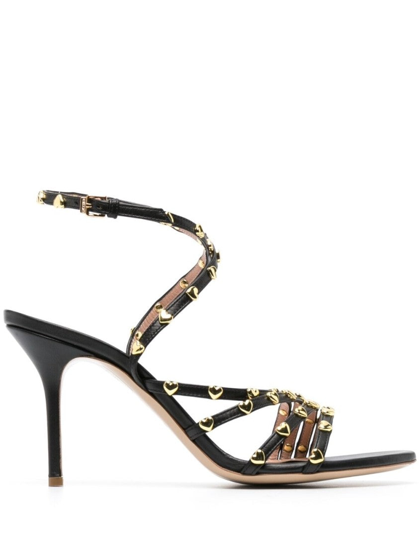 Moschino 90Mm Black Calf Leather Sandals