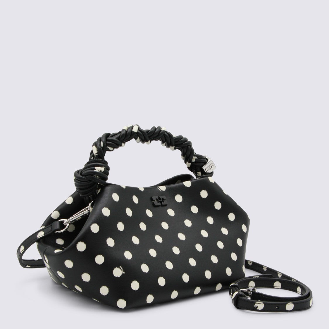 Ganni Black Recycled Leather Top Handle Bag