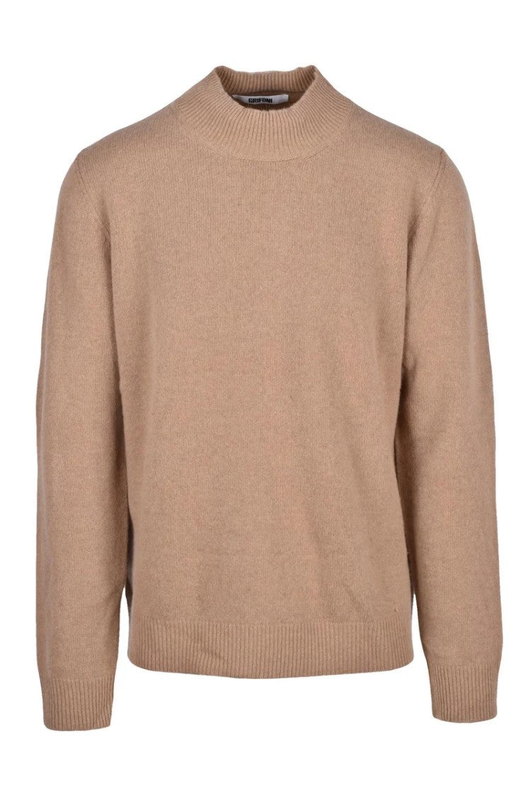 Grifoni Volcano Neck Wool Sweater - Beige