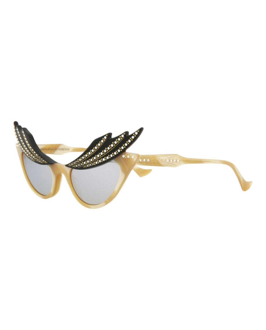 Gucci Cat Eye-Frame Sunglasses With Crystal Embellishments