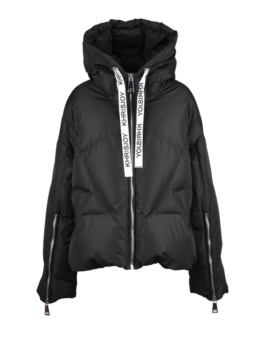 Khrisjoy Black Polyester Zip Padded Iconic Down Jacket