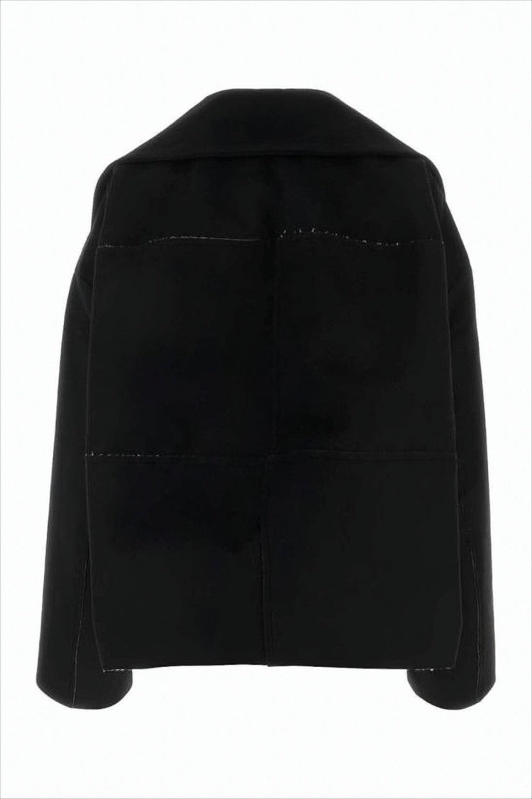 Marni Cropped Black Jacket With Structured Collar And Boxy Fit