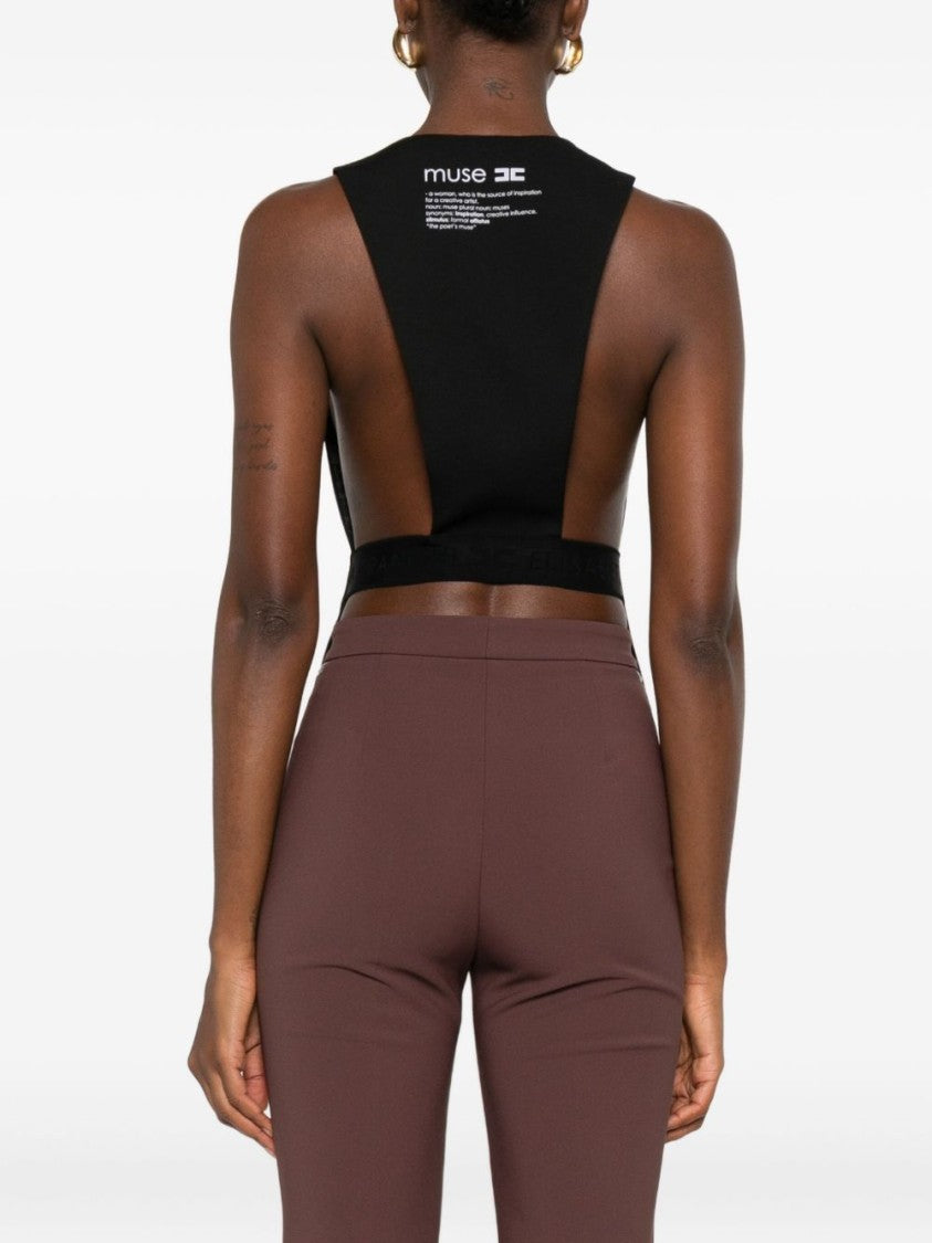 Elisabetta Franchi Tailored Black Knit Vest