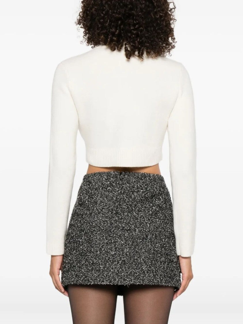 Self-Portrait Cropped Wool Cardigan