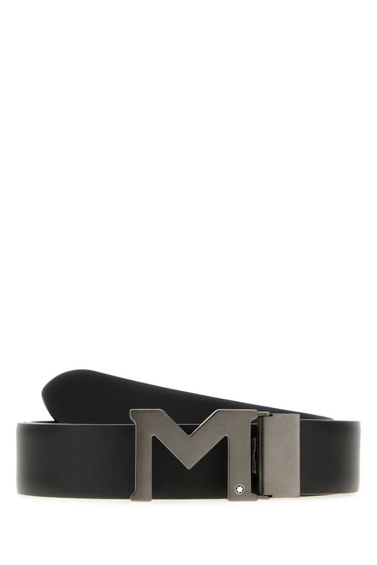 Montblanc Black Leather Reversible Belt