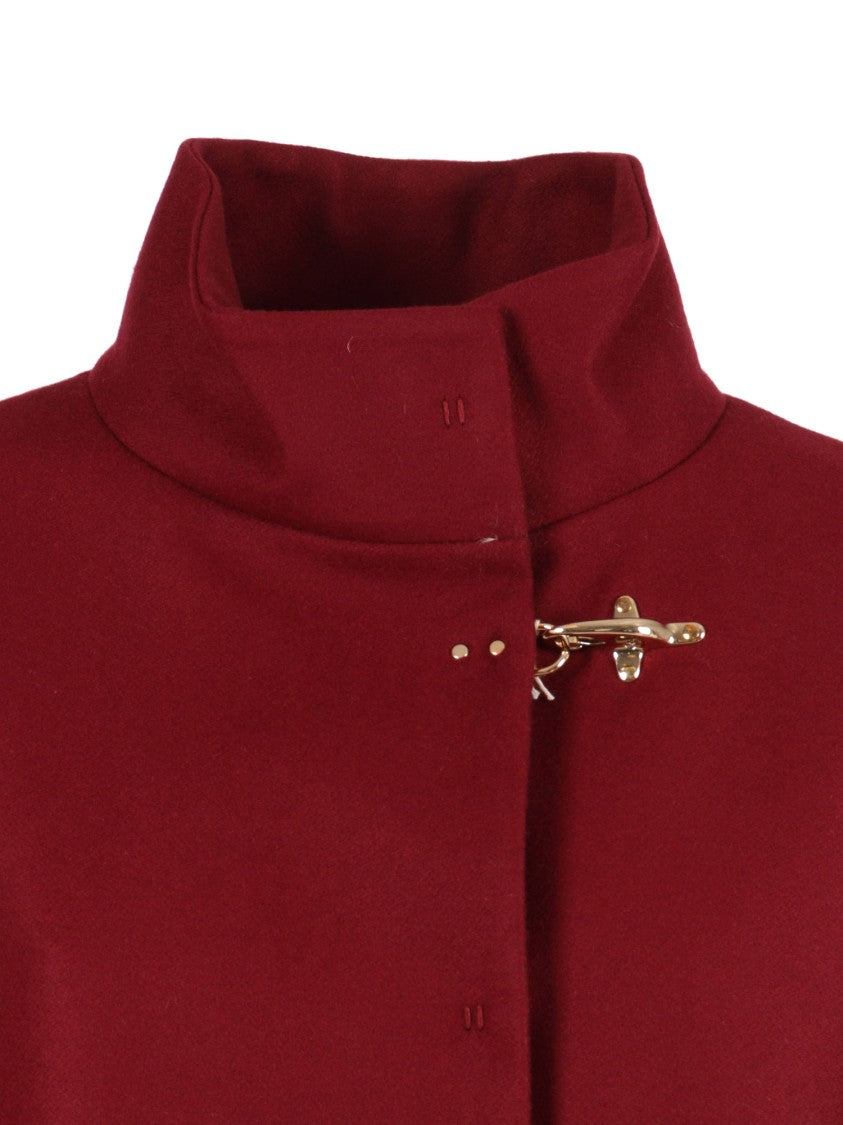 Fay Lined Wool Blend Cape With Hook Closure