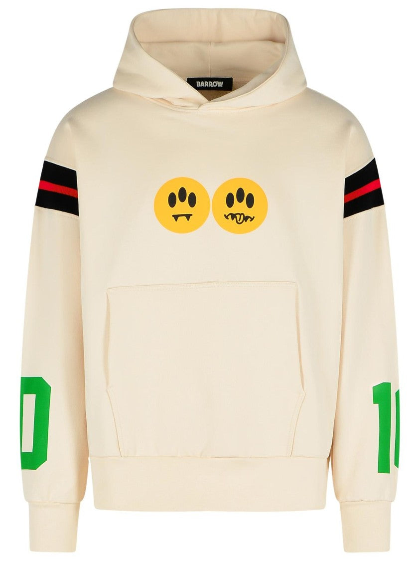 Barrow 'Coach' Ivory Cotton Sweatshirt
