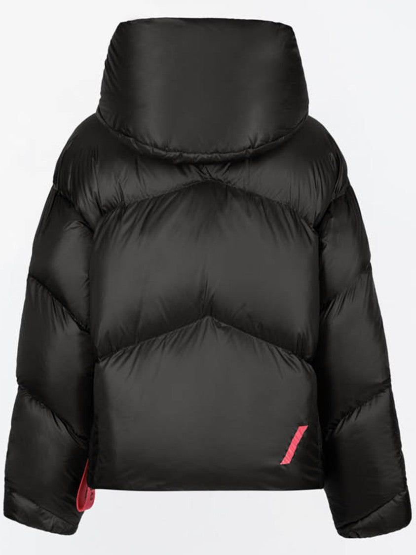 After Label Cropped Padded High Collar Polyamide Down Jacket