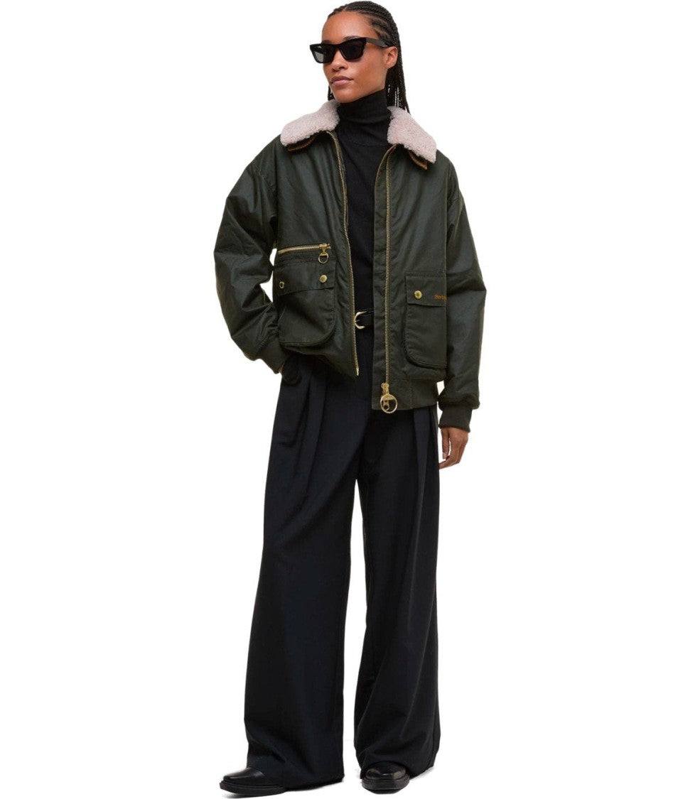 Barbour Maxine Wax Olive Green Jacket