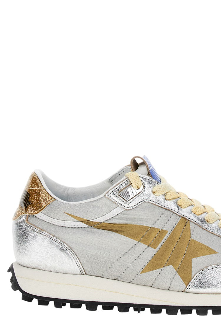 Golden Goose Metallic Silver Leather Sneakers