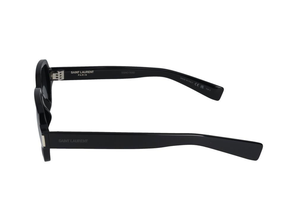 Saint Laurent Black Glossy Acetate Oversized Square Sunglasses