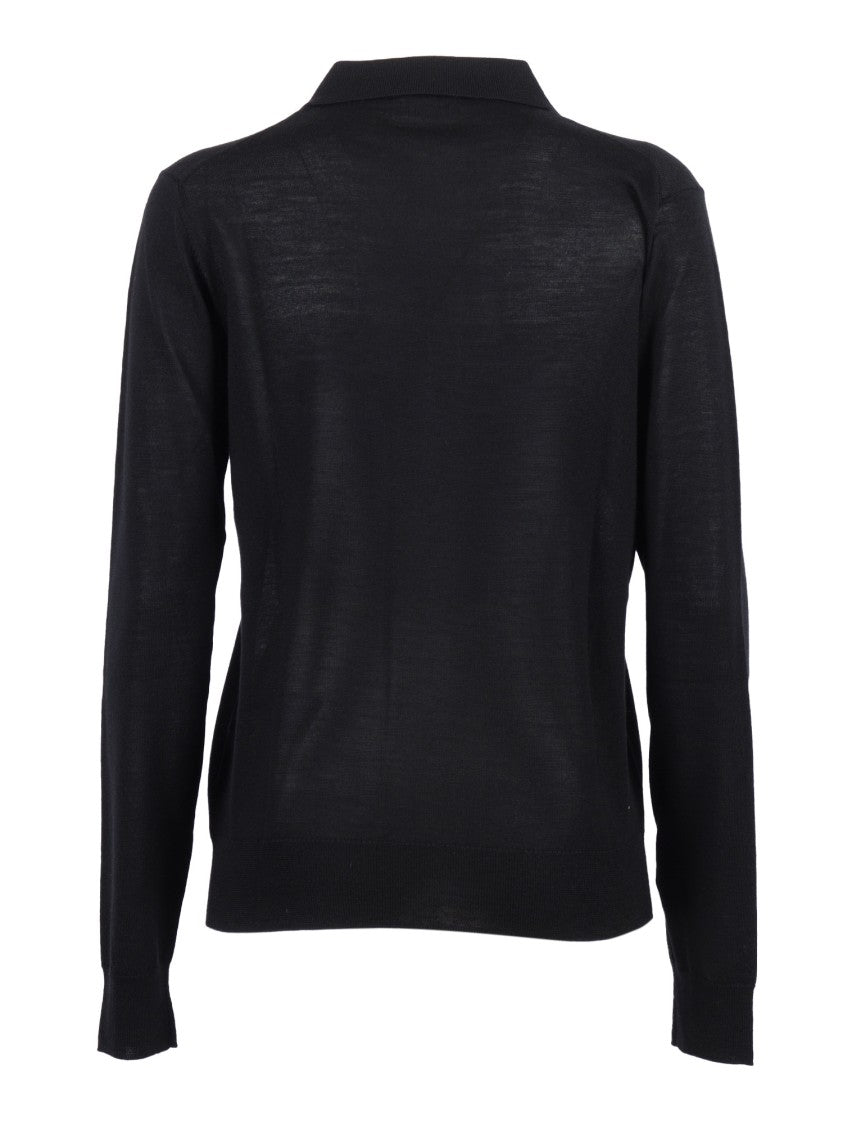 P.A.R.O.S.H. Long-Sleeve Polo With Classic Collar And Tailored Fit