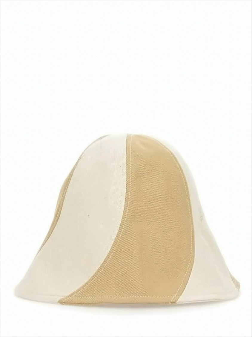 Jacquemus Patchwork Bucket Hat In Beige And Off-White Cotton