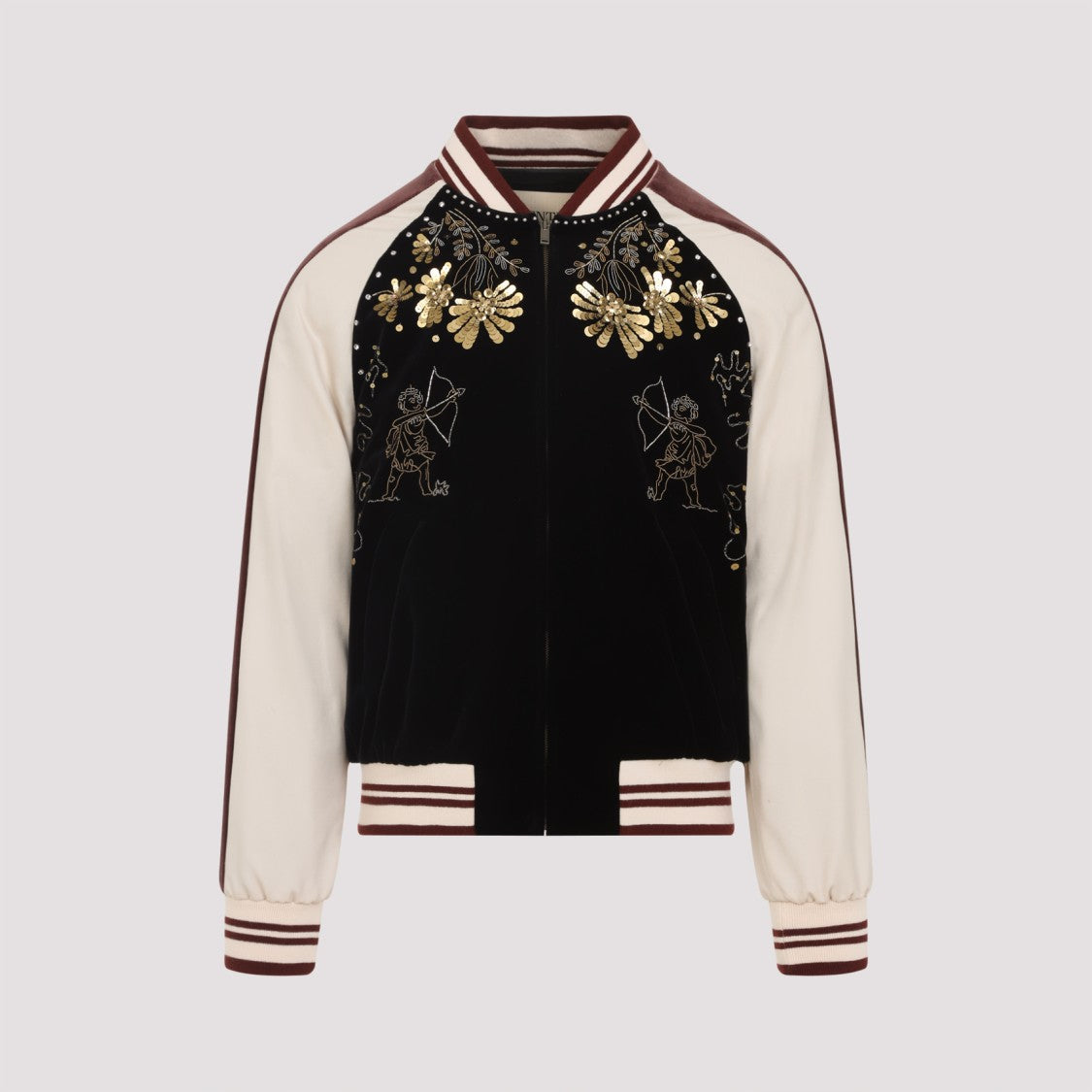 Valentino Embroidered Black Cotton Jacket