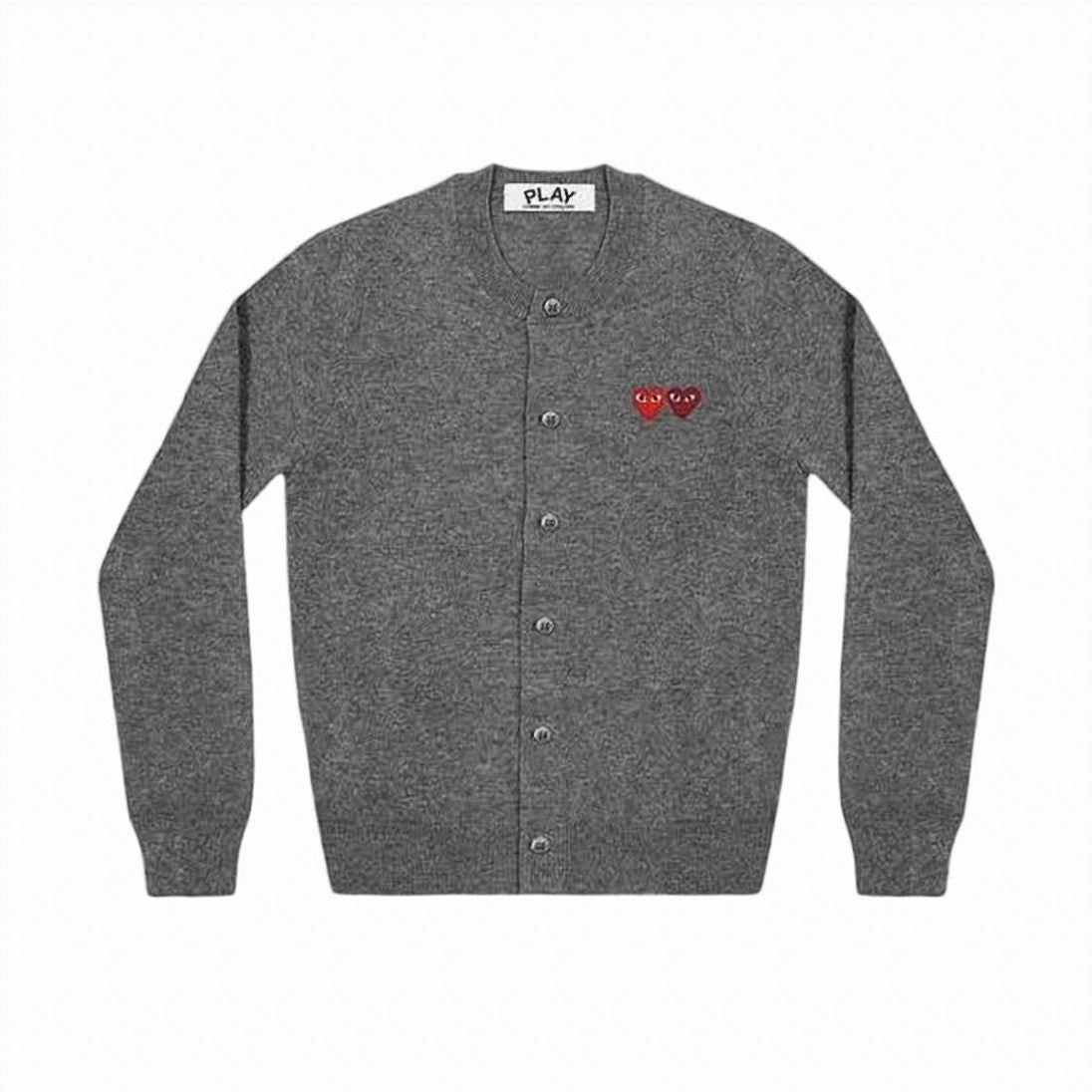 Comme Des Garçons Wool Cardigan With Double Heart Emblem
