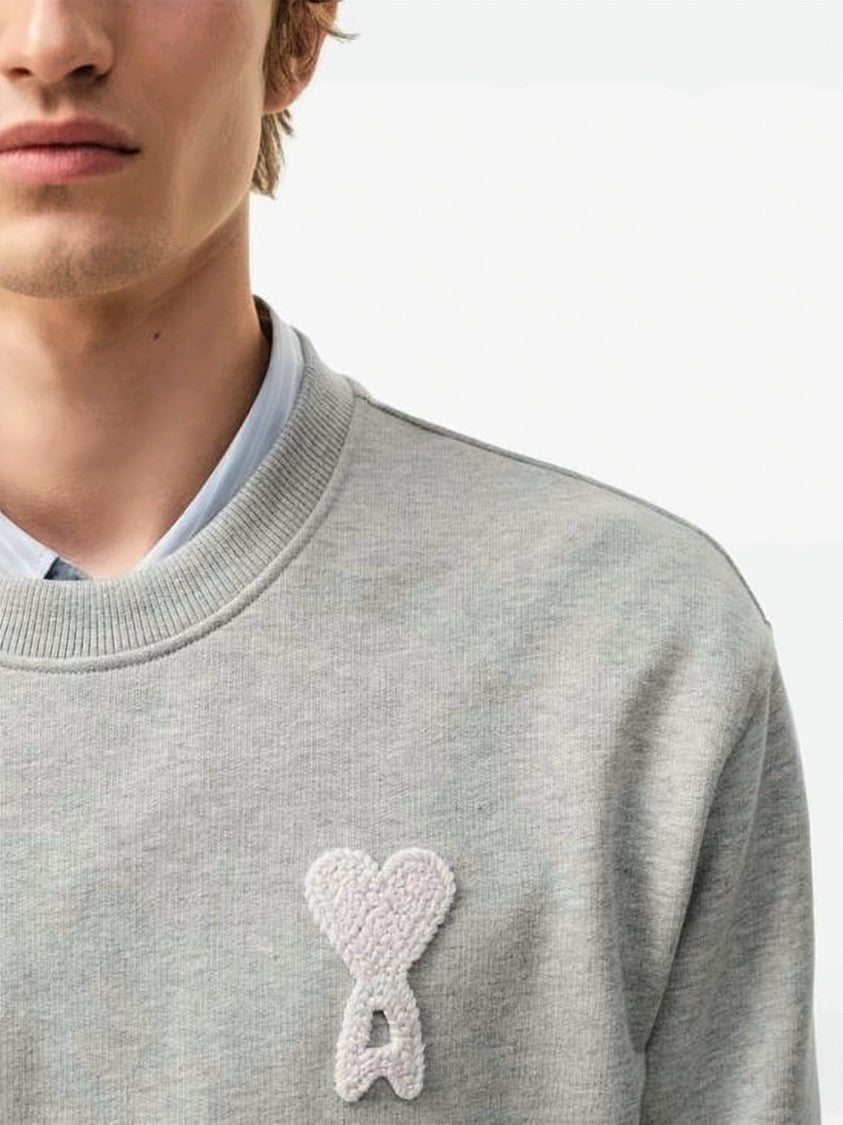 Ami Paris Relaxed Fit Cotton Knit Sweatshirt