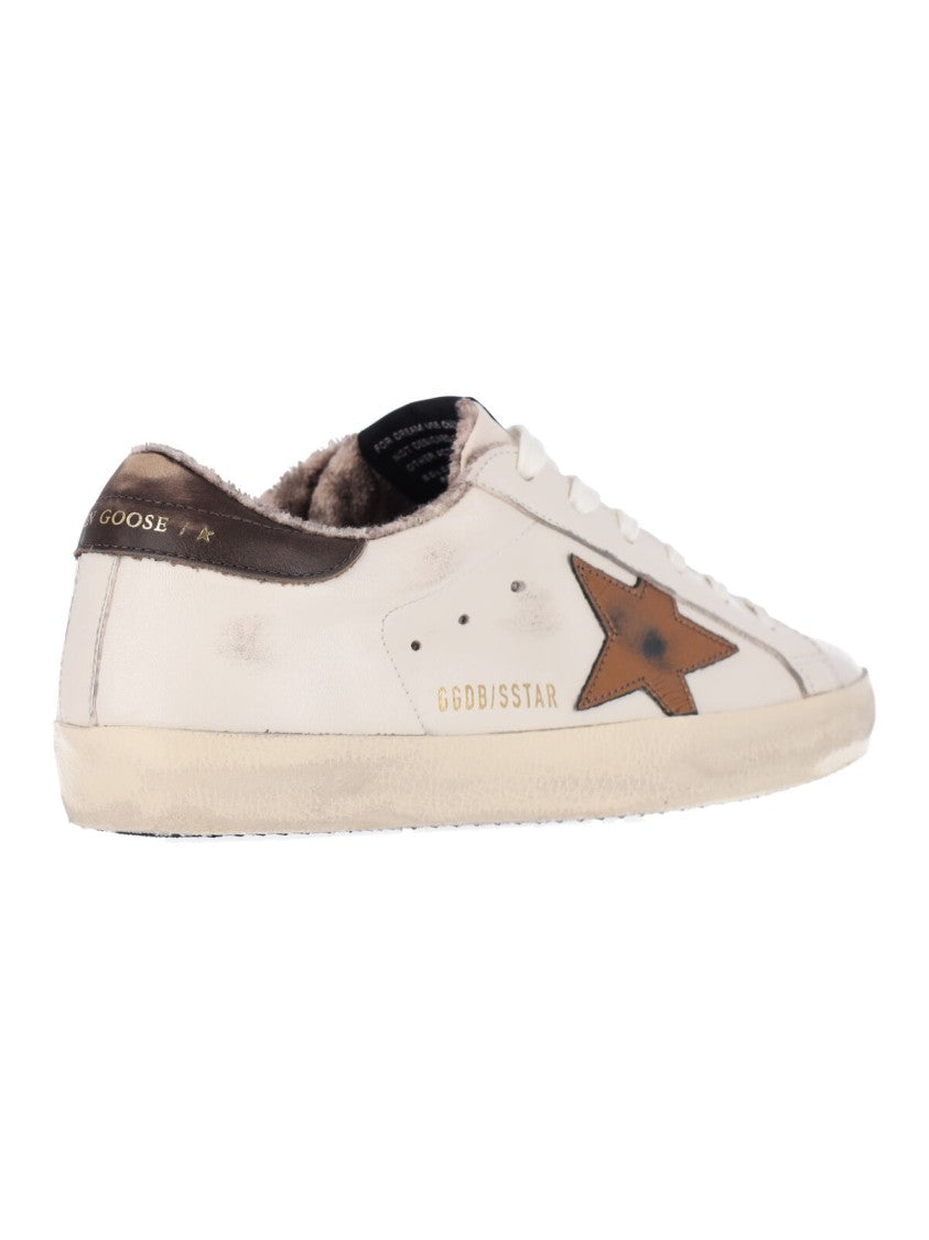 Golden Goose Cream Super-Star Leather Sneakers
