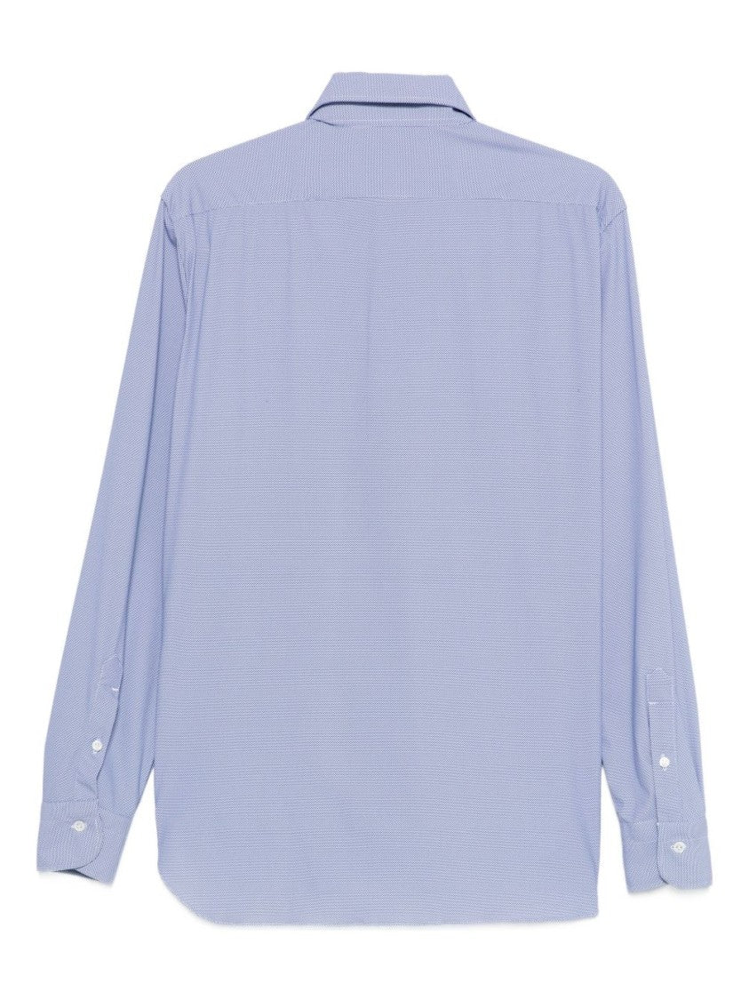 Barba Tailored Long-Sleeve Shirt With Subtle Micro-Pattern