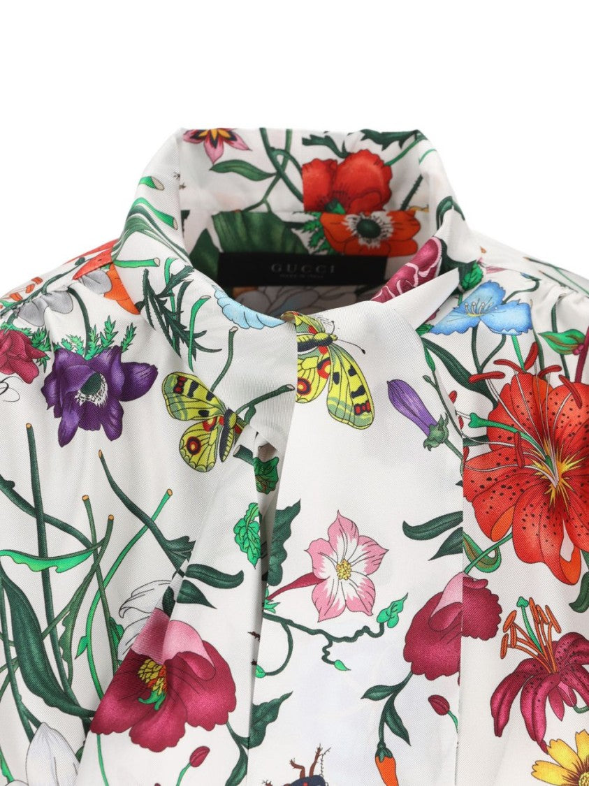 Gucci Botanical Print Silk Shirt
