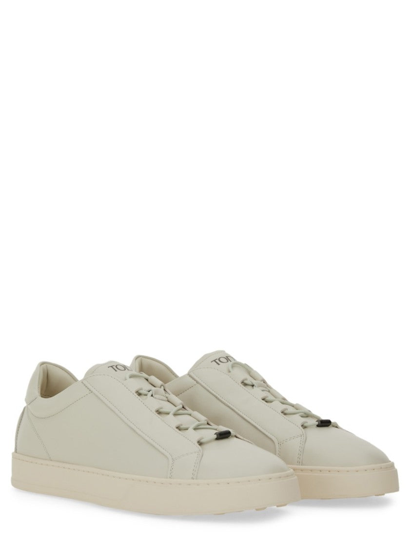 Tod's Low-Top Textured Accent Leather Sneakers