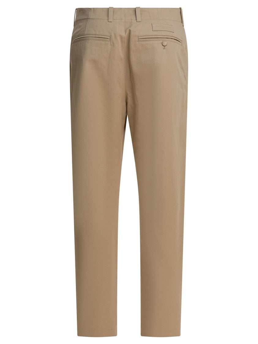 Givenchy Fitted Brown Cotton Chino Pants With Couture Stitching