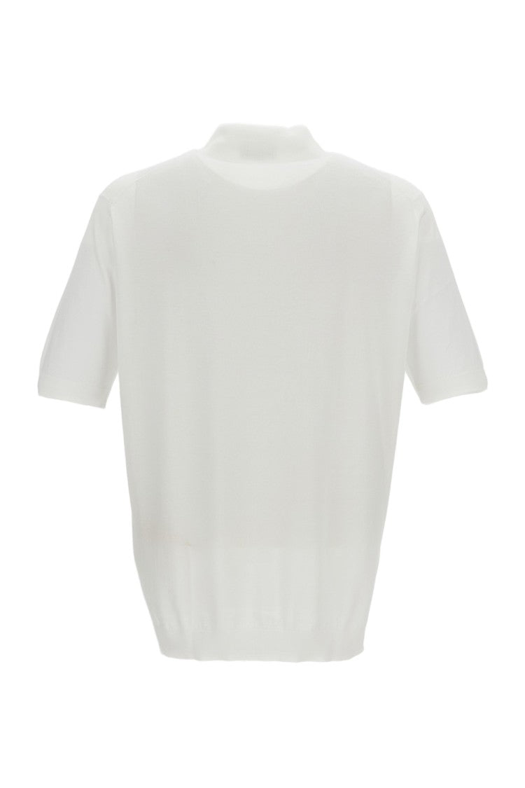 John Smedley White Relaxed Fit Cotton Polo T-Shirt