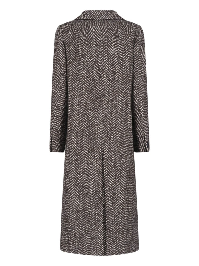 Tagliatore Brown Jole Double-Breasted Wool Coat